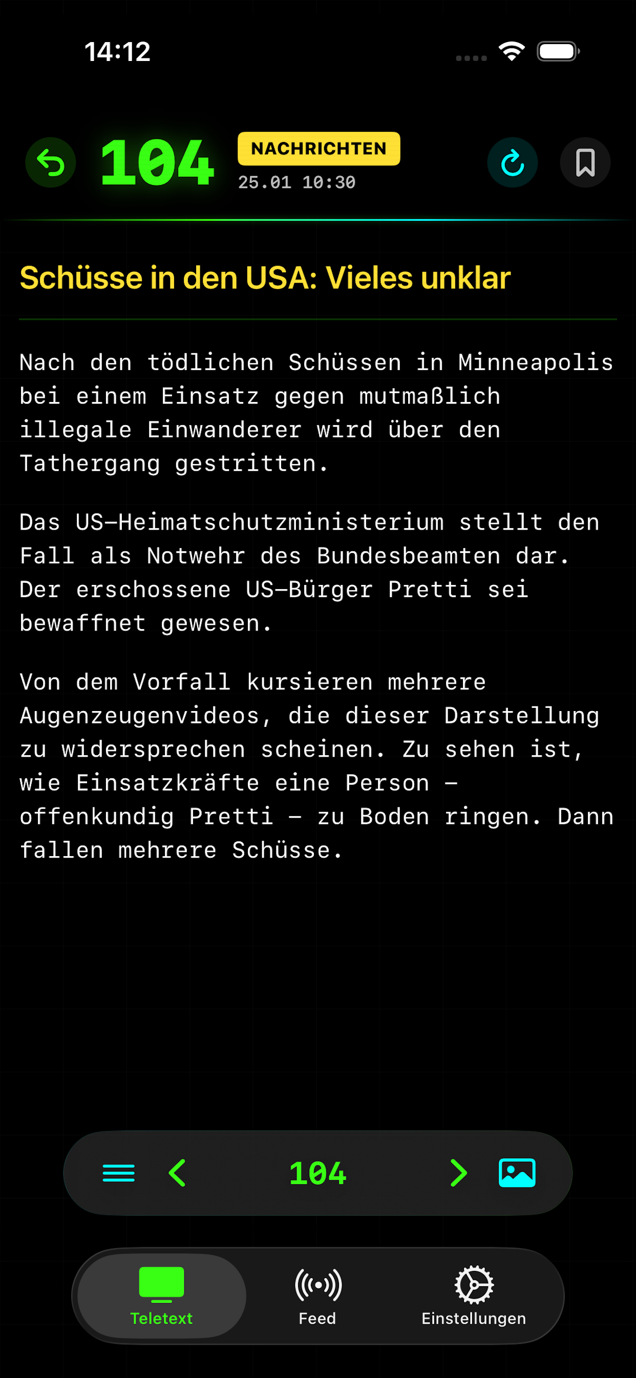 EuroText App Interface